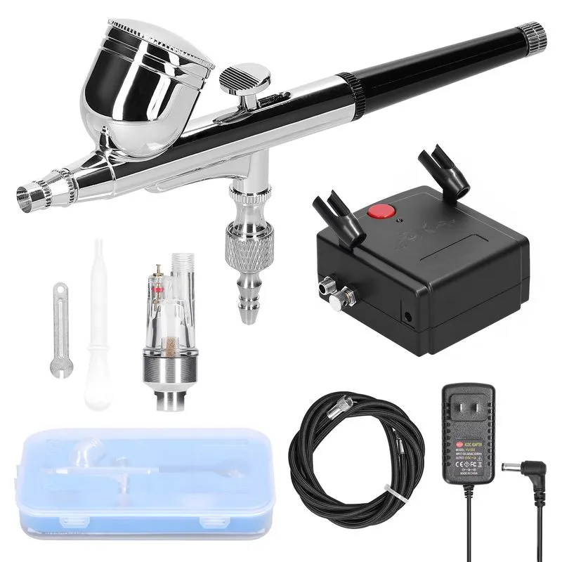 Kit De Compressor De Ar Airbrush Multiuso De 0,3 Mm Com Acessório