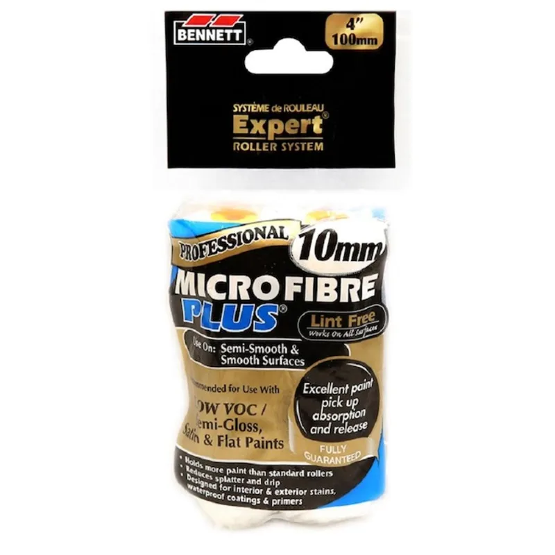 Bennett Microfibre Paint Roller Cover Refill - Lint Free - 4-in W - Pack of 2