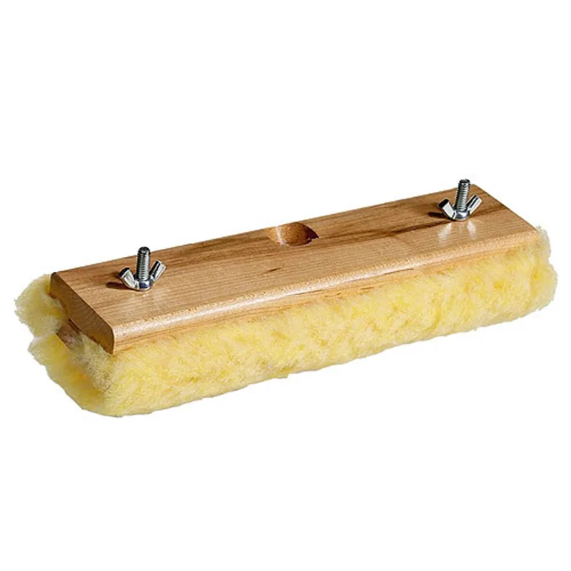 Bennett Finishing Applicator - Wooden Block - Lamb Wool Pad - 10-in L x 3-in W