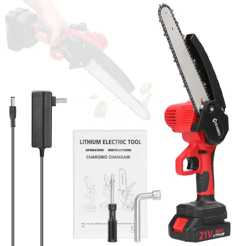 Motosserra De Poda Elétrica Geevorks 21v 20cm Com 1 Bateria