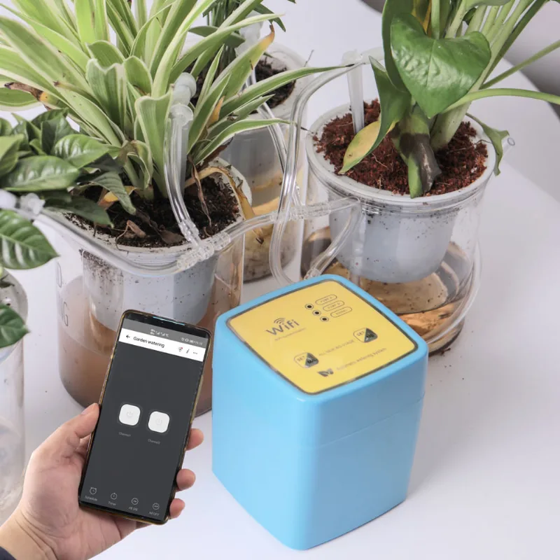Dispositivo De Rega Inteligente Wifi Com Bomba Dupla Temporizada Automática