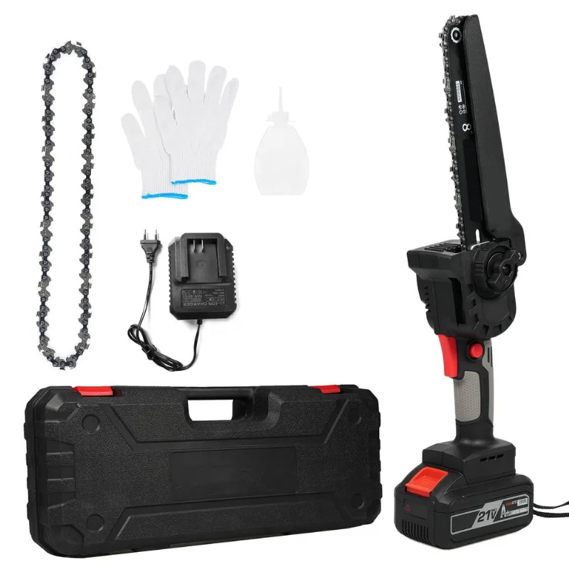 Motosserra Elétrica Sem Fio 20cm 21v Com Bateria De Lítio De 4000mah