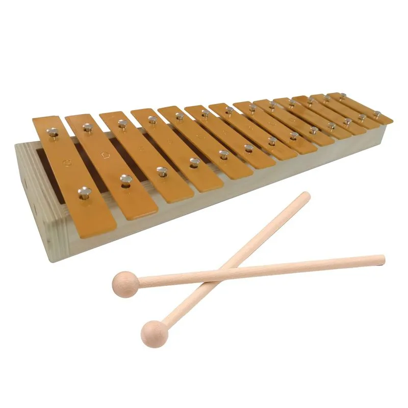 Xilofone Glockenspiel 13 Notes Classic Wood Color Com Martelo