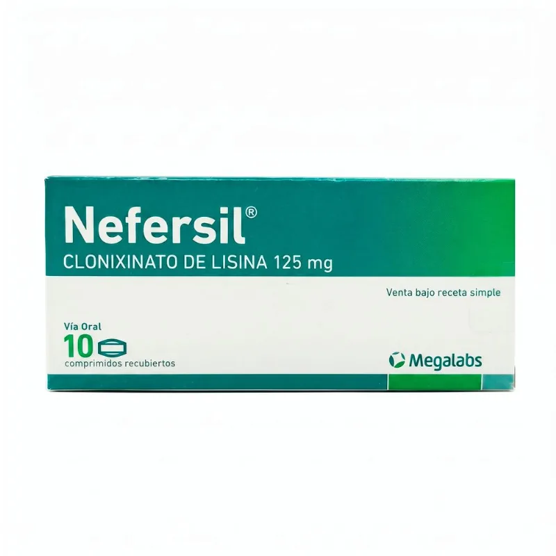 Nefersil Clonixinato de Lisina 125 mg 10 Comprimidos Recubiertos