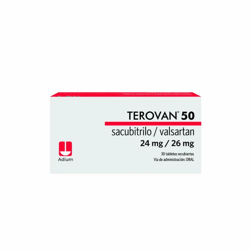 Terovan 50 Sacubitrilo 24 Mg / Valsartan 26 Mg 30 Tabletas Recubiertas