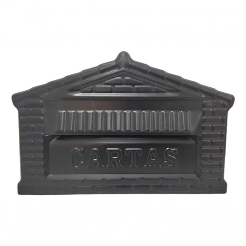 Caixa De Correios Para Muro Grade De Aluminio Inox Moderna Preto