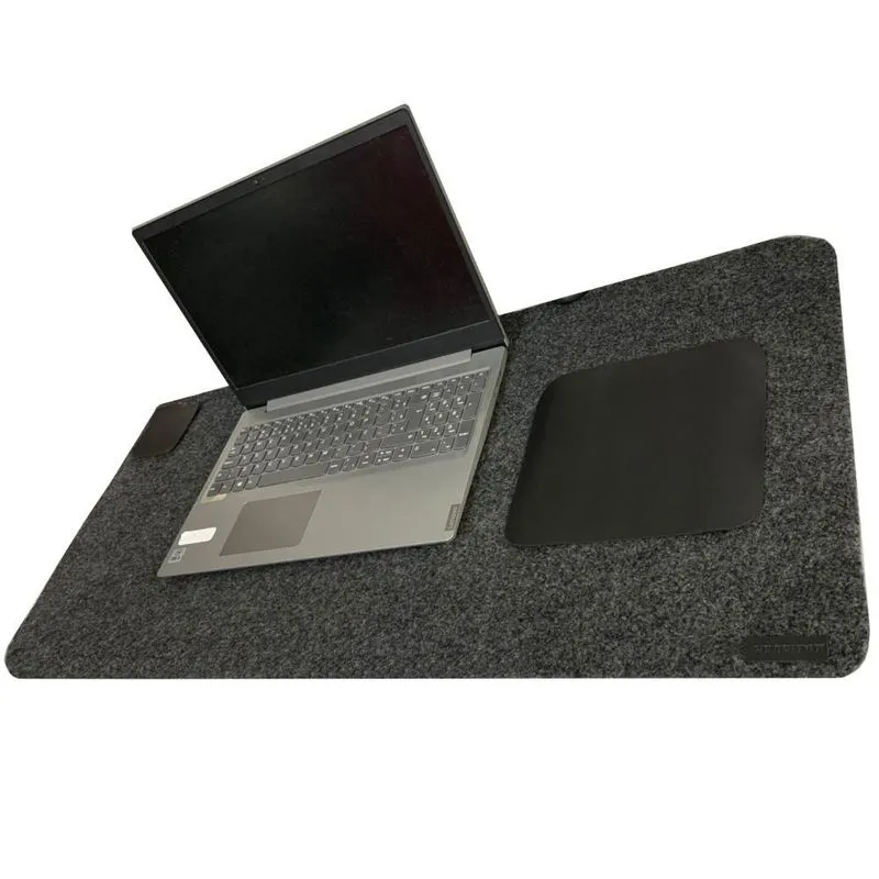 Deskpad Mouse Pad 70x30 Feltro Com Mouse Pad Couro