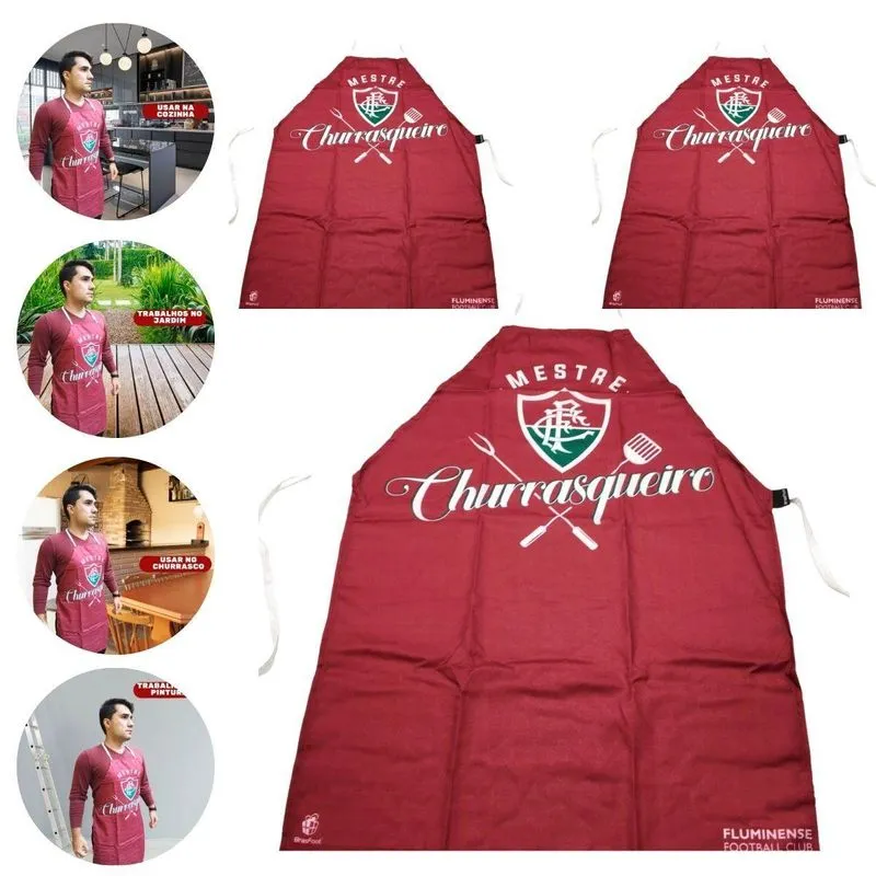 Kit 3 Un Avental Protetor Cozinheiro Fluminense Mestre