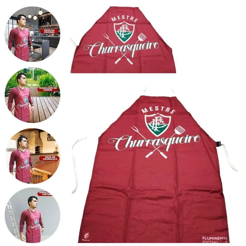 Kit 2 Un Avental Protetor Cozinheiro Fluminense Mestre