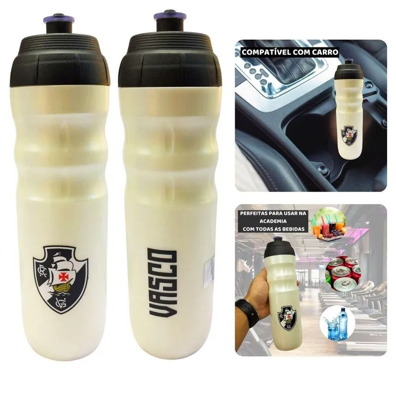 Kit 2un Squeeze Térmica 550ml Garrafa Bico Pressão Branca
