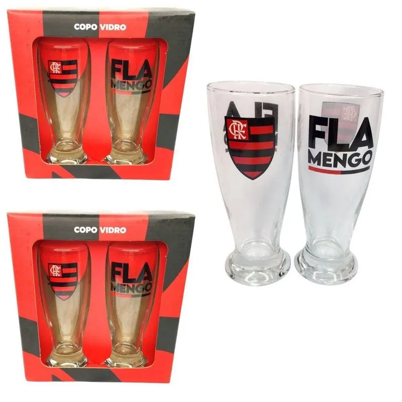 Kit 4Un Copos Munich Vidro Tulipa Cerveja Chopp Time
