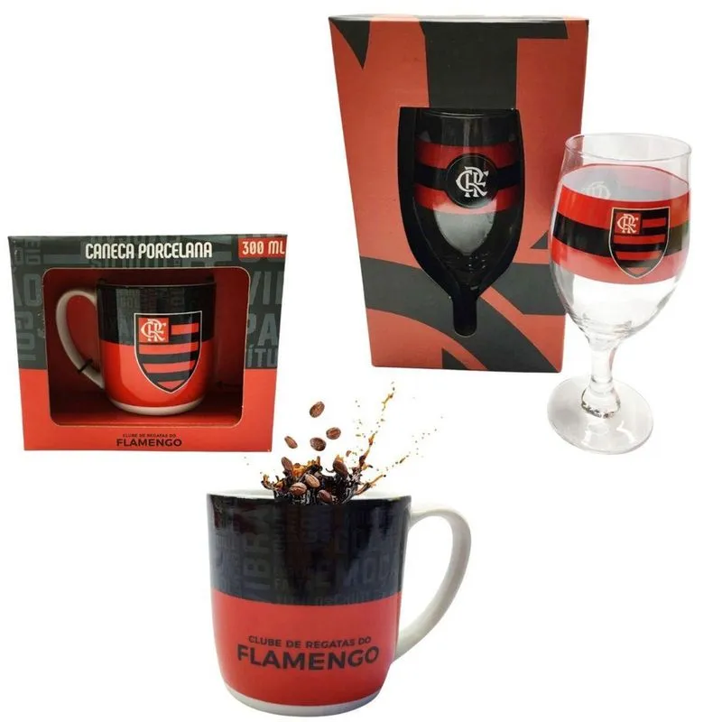 Kit 1 Caneca Porcelana 300Ml Café + 1 Taça Windsor 330Ml