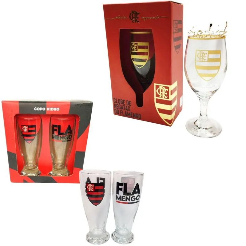 Kit 2un Copos Munich Vidro Cerveja + 1 Taça Windsor 330ml