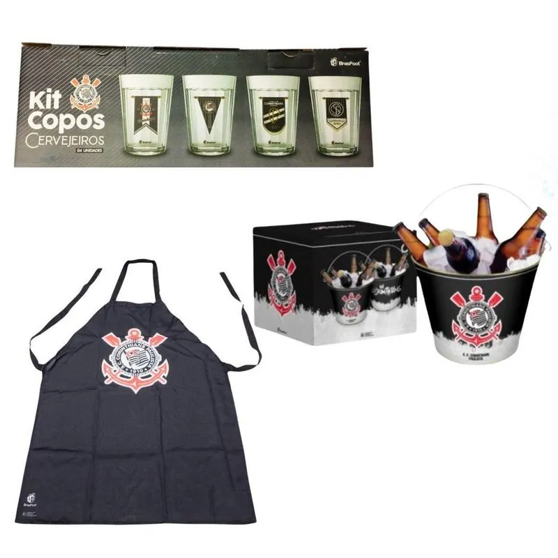 Kit Churrasco Balde Alumínio Gelo + 4Un Copo Americano