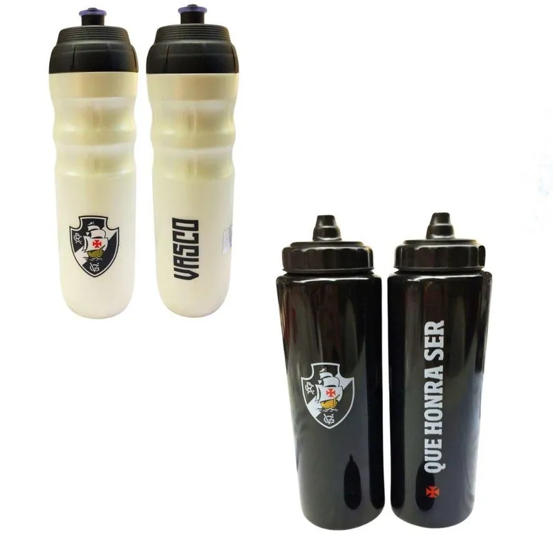 Kit 2un Squeeze Térmica 550ml/950ml Garrafa Branca Preto