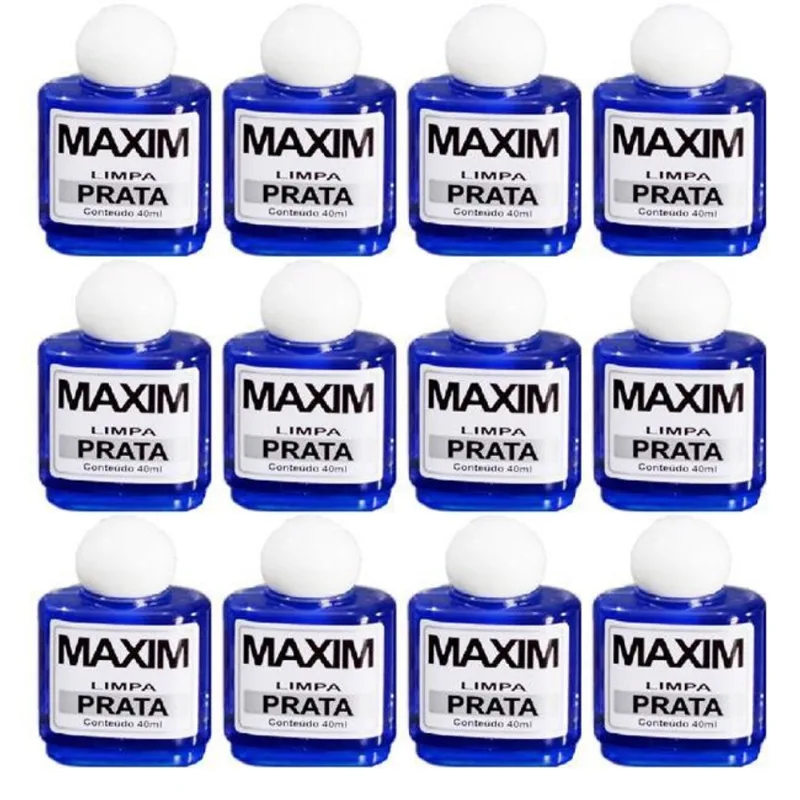 Kit 12un Limpa Prata 925 Maxim 40ml Azul Liquido Revenda Kit 12un Limpa Prata 925 Maxim 40ml Azul Liquido Revenda
