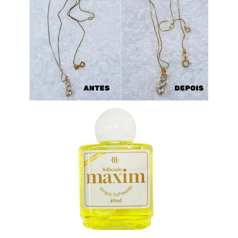 Limpa Chapeados Maxim 40ml Amarelo Liquido Folheado Banhados