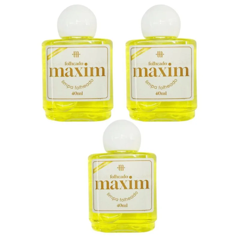 Kit 3 Limpa Chapeados Maxim 40ml Amarelo Liquido Folheado