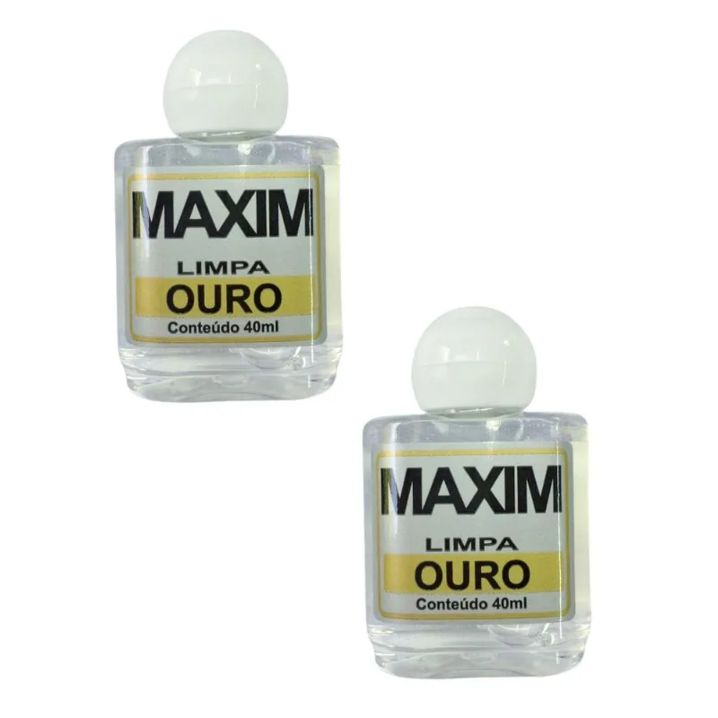 Kit 2 Limpa Jóias Verdadeiras Ouro Puro 18k Maxim 40ml