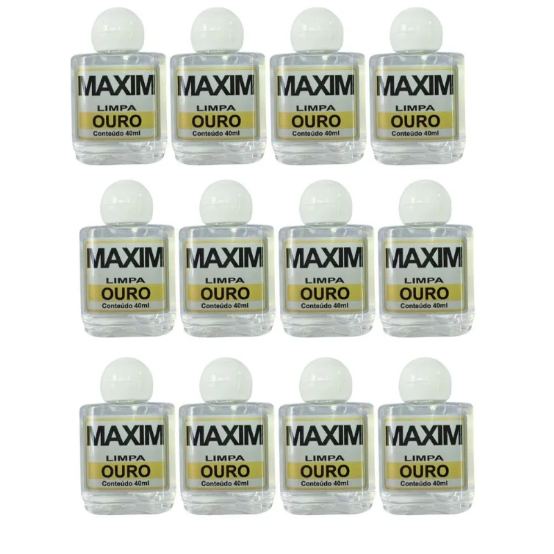 Kit 40 Limpa Jóias Verdadeiras Ouro Puro 18k Maxim 40ml