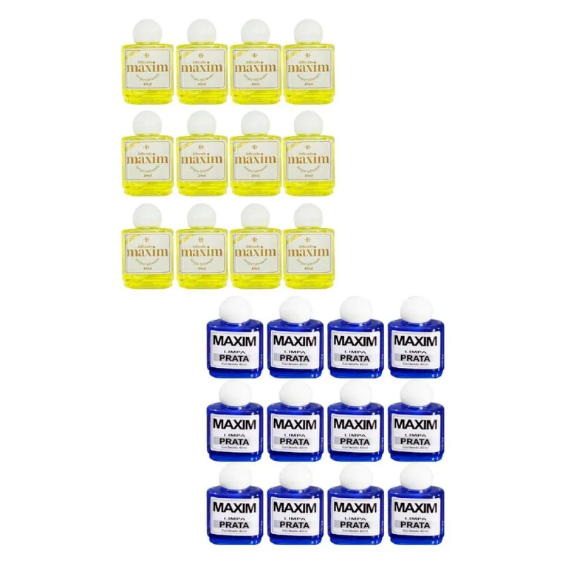 Kit 5 Limpa Chapeados Maxim 40ml + 5 Limpa Pratas 925 Maxim