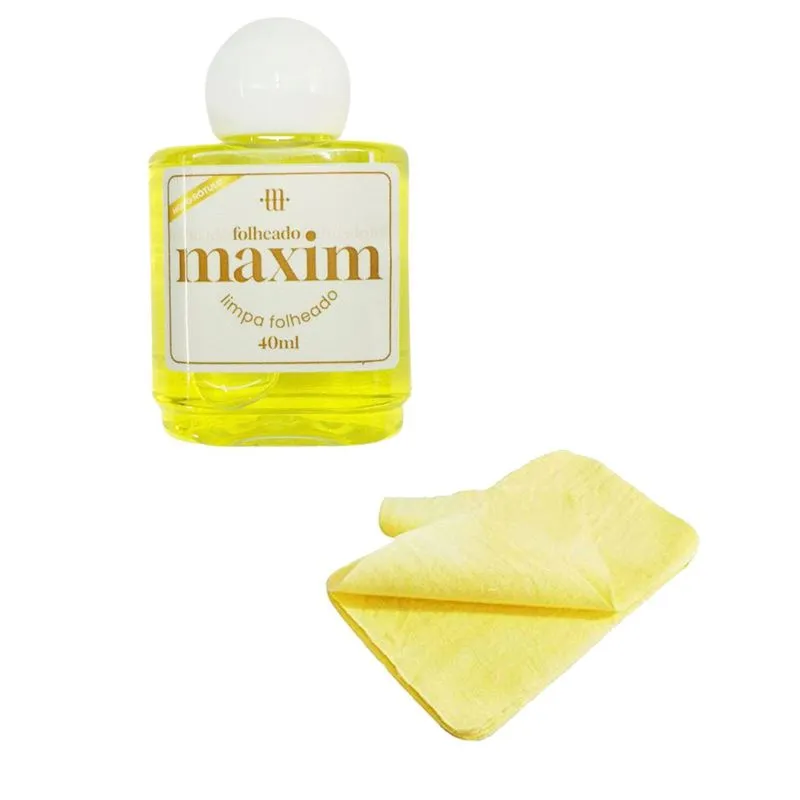 Kit 1 Limpa Chapeados Semijóia Maxim +1 Flanela Mágica Pano