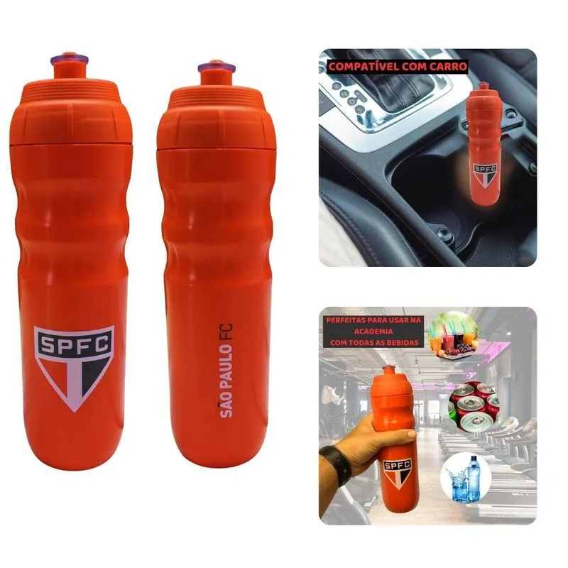 Kit 2un Squeeze Top Térmica 550ml Garrafa Vermelha Academia
