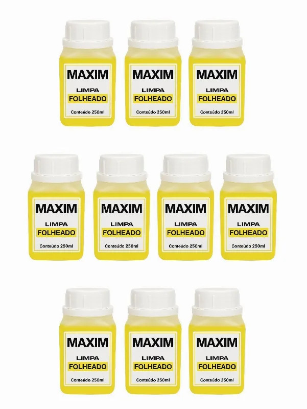 Kit 10un Limpa Chapeados Folheado Semijóia Maxim 250ml