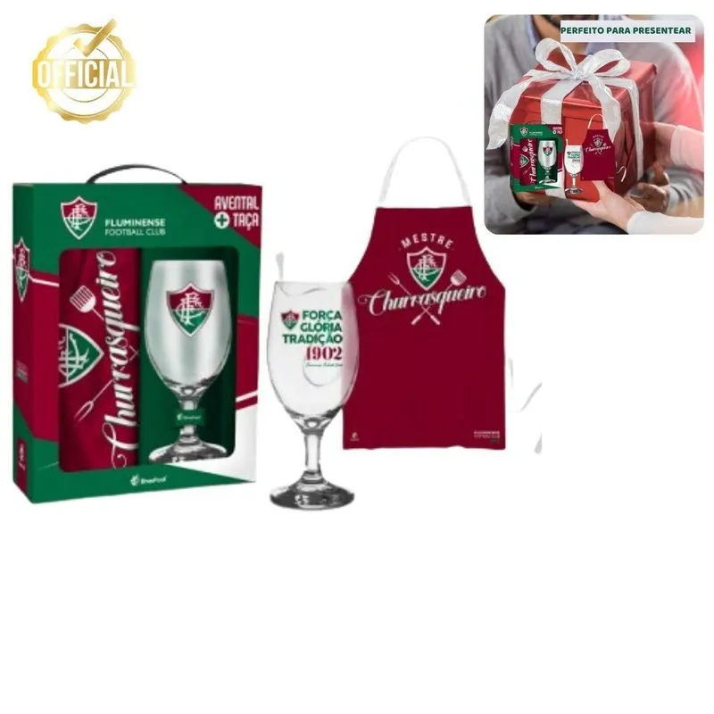 Kit Taça 330ml Vinho Cerveja+ Avental Poliéster Cozinha