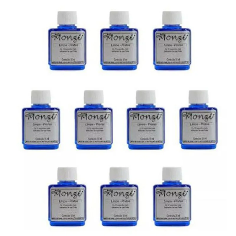 Kit 100 Unidades Limpa Prata 925 Monzi 35ml Liquido