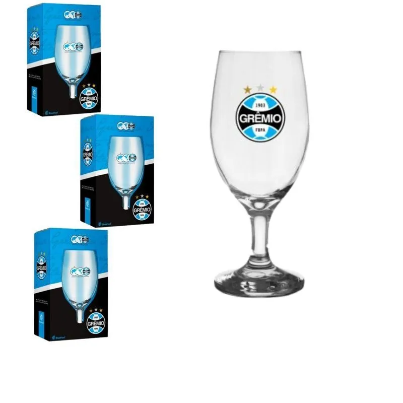 Kit 3un Taça Tulipa Vidro 330ml Reforçado Vinho Chopp
