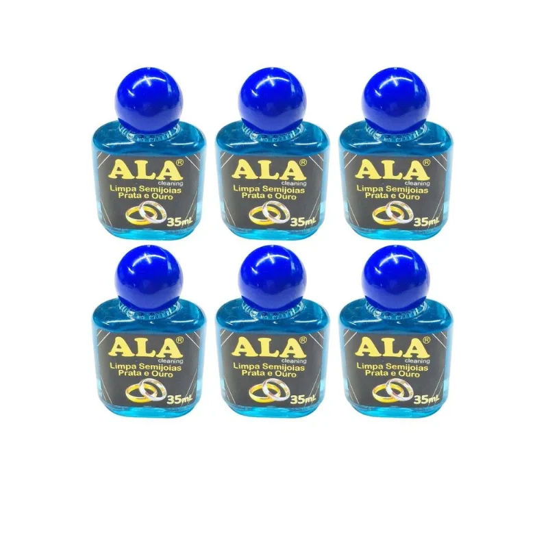 Kit 6un Limpa Ouro Prata 925 Chapeado Ala 35ml Liquido