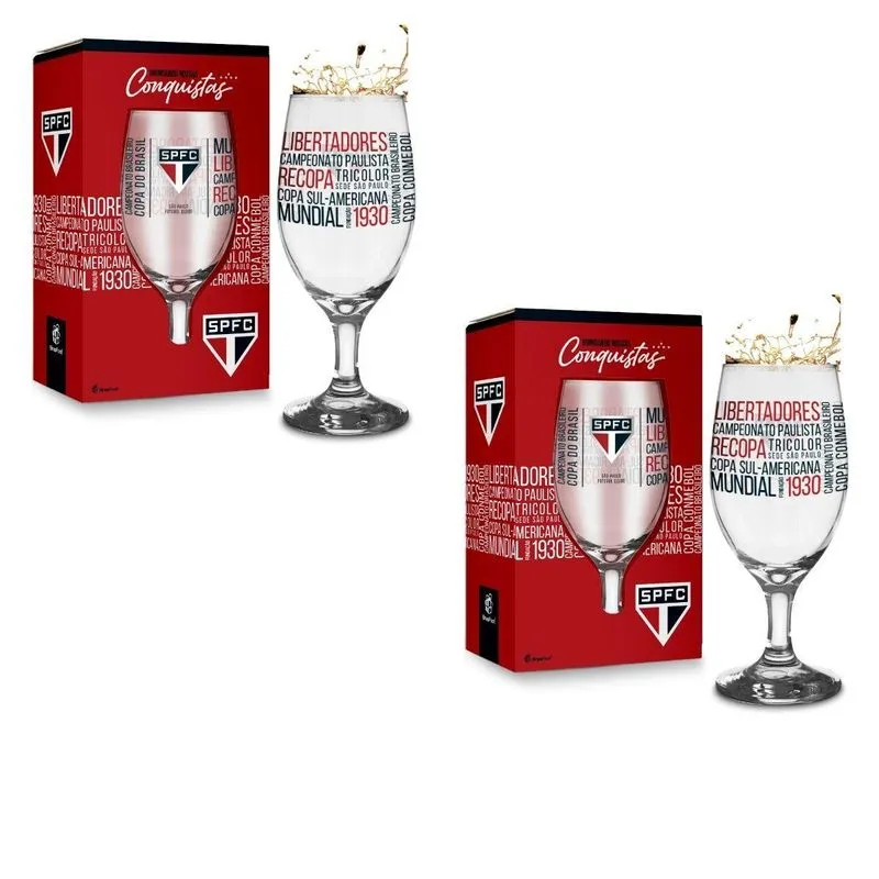 Kit 2un Taça Tulipa Windsor Vidro 330ml Cerveja Vinho Chopp