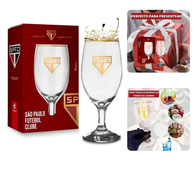 Taça Windsor 330ml Vidro Vinho Cerveja Time São Paulo Edição