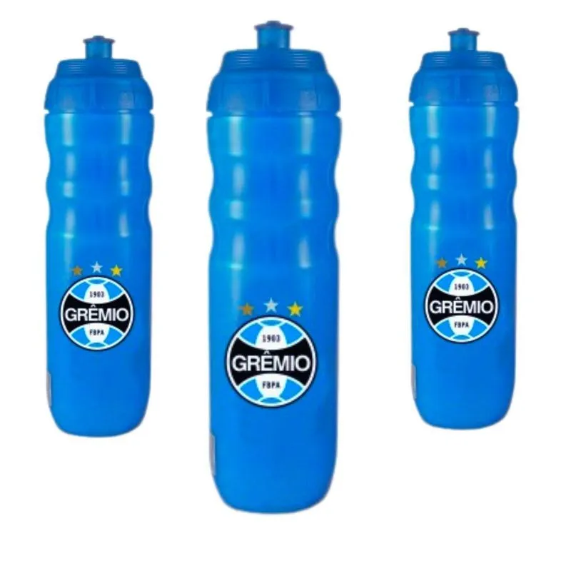 Kit 3un Squeeze Top Térmica 550ml Garrafa Azul Água Esporte