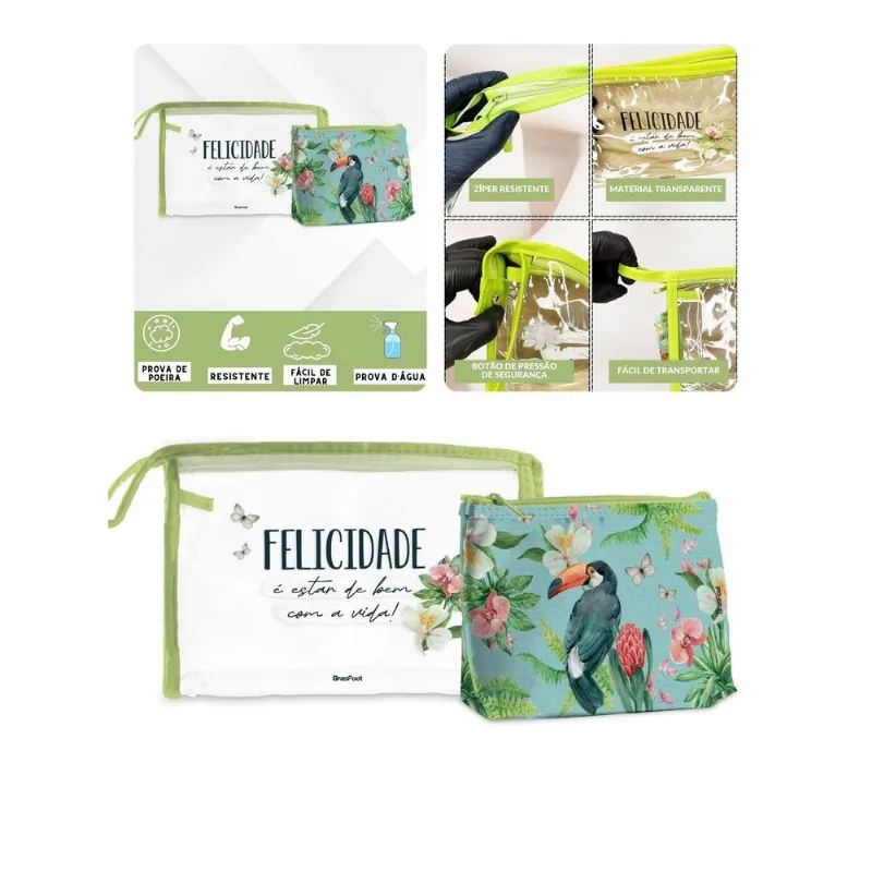 Kit 2 Necessaire Bolsa Organizador Cosméticos Maquiagem