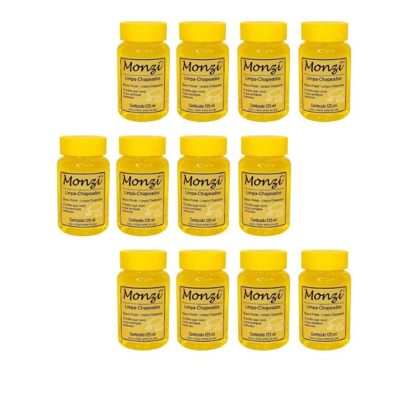 Kit 10 Limpa Chapeados Semijóia Monzi 125ml Grande Liquido