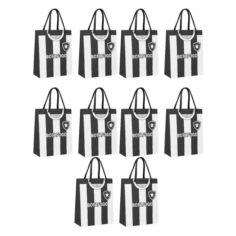 Kit 20 Sacola Papel Off-set Alça Gorgurão Botafogo Presente