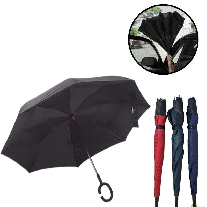 Kit 2 Guarda Chuvas Invertido Grande Sombrinha Para Carro