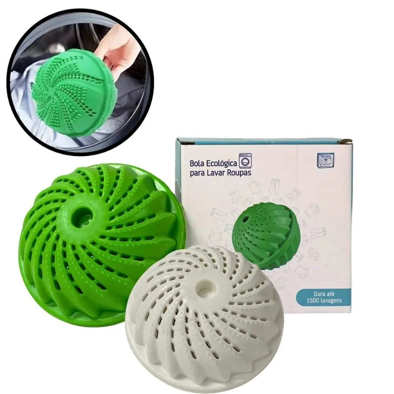 Kit 2 Bolas P Máquina Lava Roupas Reutilizável 1500 Lavagens