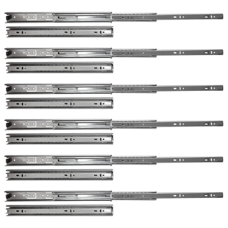 Kit 12 Corrediça Telescópica 350Mm X 35Mm 35Kg Gaveta 6 Par