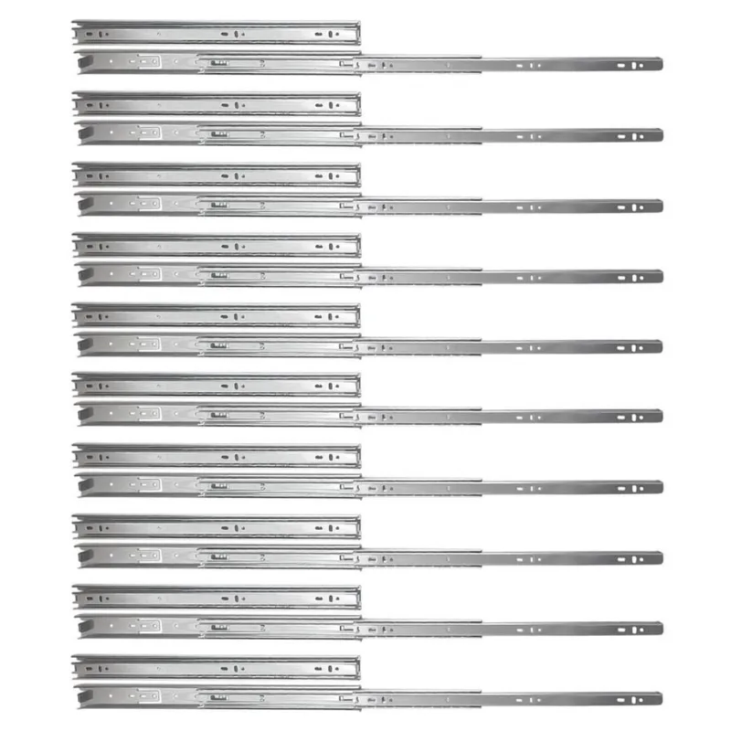 Kit 20 Corrediça Telescópica 400Mm X 35Mm 35Kg Gaveta 10 Par