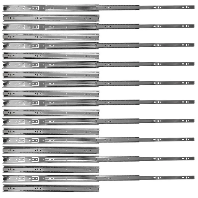 Kit 20 Corrediça Telescópica 450Mm X 35Mm 35Kg Gaveta 10 Par