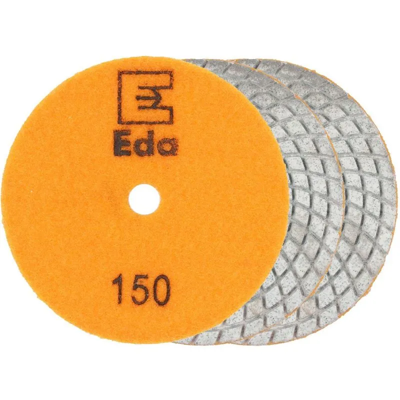 Kit 3 Disco Diamantado 100mm Brilho D Água Grão 150 Desbaste