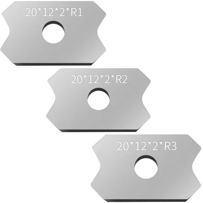 Kit 3 Lâmina Faca 20X12X2 Raio 1 A 3 Para Refilador De Borda
