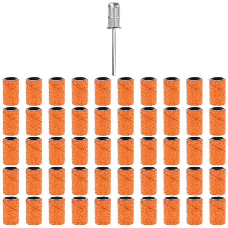 Kit 50 Tubos De Lixa 1/4 Pol. Grão 120 Laranja Suporte 2,4Mm