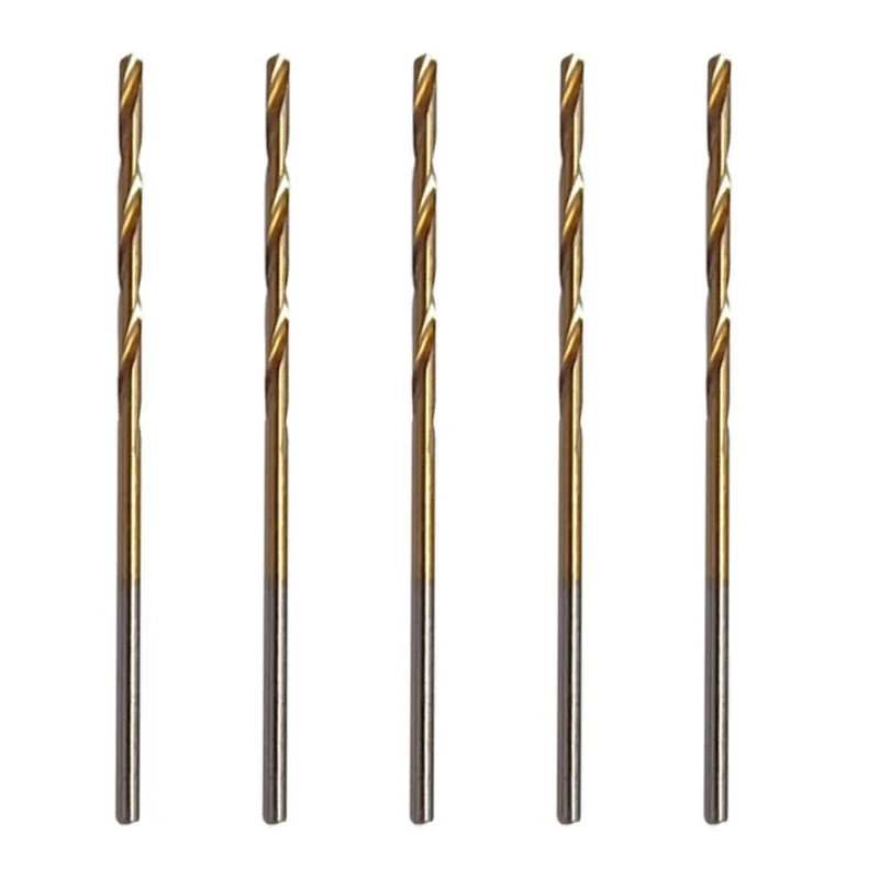 Kit 5 Brocas 2Mm Aço Rápido Hss Titânio Micro Mini Retíficas