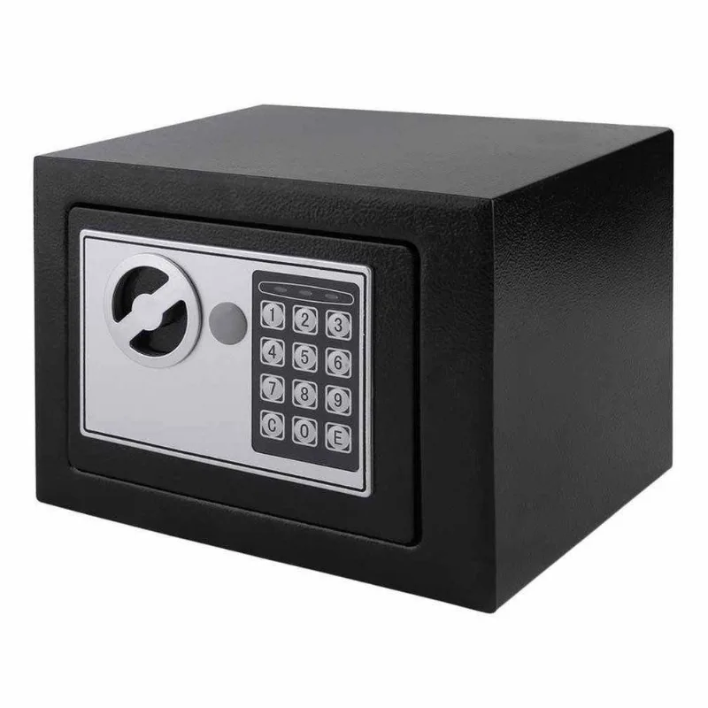 Cofre Eletrônico Digital Portátil Em Aço Com Senha Chave Casa Conforto Higiene