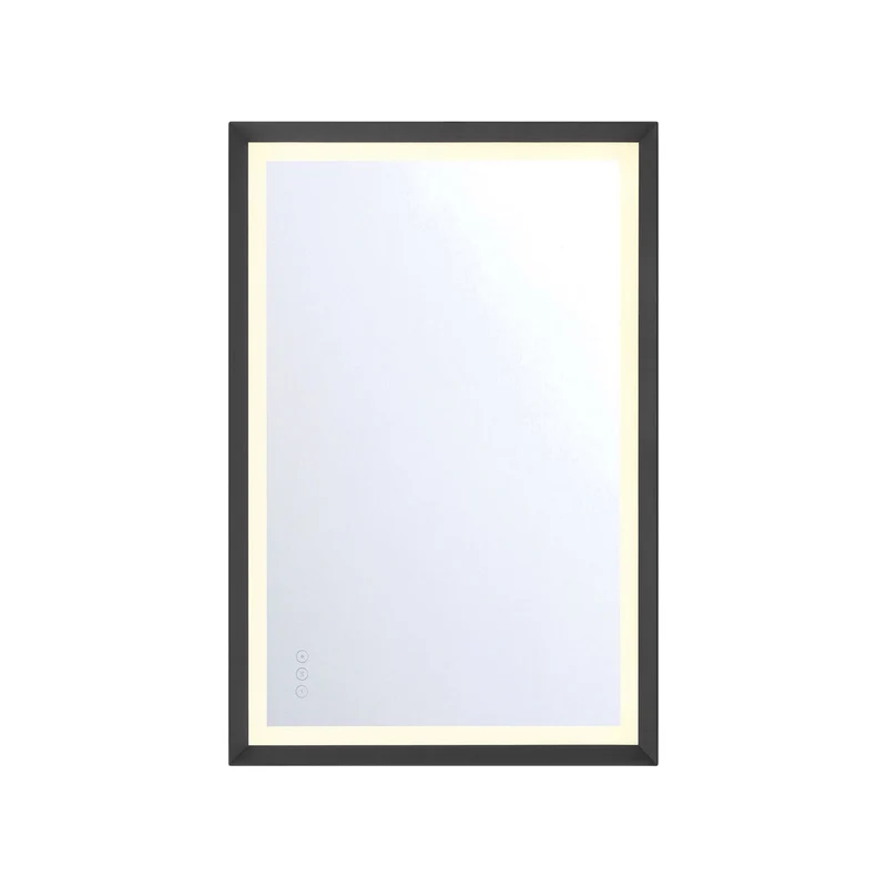 Artell Rectangle LED Wall Mirror Black / 36-Inch
