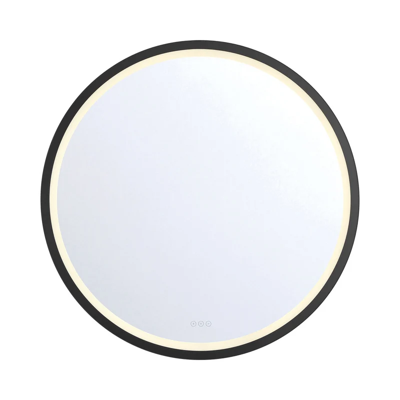 Artell Round LED Wall Mirror Black / 42-Inch
